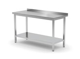 Table murale avec etagere   vissee  profondeur 600 mm  HENDI  Profi Line  1000x600x H 850mm