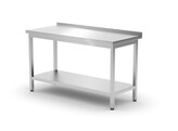 Table murale avec etagere   vissee  profondeur 600 mm  HENDI  Profi Line  1400x600x H 850mm