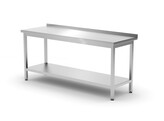 Table murale avec etagere   vissee  profondeur 600 mm  HENDI  Profi Line  1800x600x H 850mm