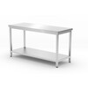 Table centrale avec etagere   vissee  profondeur 600 mm  HENDI  Profi Line  1600x600x H 850mm