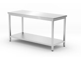 Table centrale avec etagere   vissee  profondeur 600 mm  HENDI  Profi Line  1600x600x H 850mm