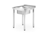Table d evier - vissee  profondeur 600 mm  HENDI  Profi Line  Evier au milieu  600x600x H 850mm