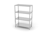 Rack de stockage avec 4 etageres pleines   visse  HENDI  Kitchen Line  1000x400x H 1800mm
