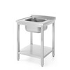 Table d evier avec etagere   vissee  profondeur 600 mm  HENDI  Profi Line  Centre  600x600x H 850mm