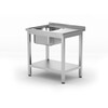 Table d evier avec etagere   vissee  profondeur 600 mm  HENDI  Profi Line  Centre  600x600x H 850mm