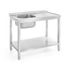 Table d evier avec etagere   vissee  profondeur 600 mm  HENDI  Profi Line  Centre  600x600x H 850mm