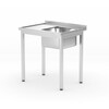Table d evier avec etagere   vissee  profondeur 600 mm  HENDI  Profi Line  Cote gauche  800x600x H 850mm