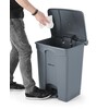 Poubelle a pedale  AmerBox  68L  Gris clair  490x410x H 660mm