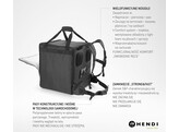 Sac a dos isotherme transport alimentaire  HENDI  75 2L  Noir  410x410x H 480mm