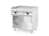 Plaque de cuisson a gaz  lisse  un meuble ferme 3 cotes  HENDI  Kitchen Line  10kW  800x700x H 900mm