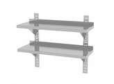 Dubbele wandplank  in hoogte verstelbaar  met 2 beugels  HENDI  1000x300x H 600mm