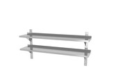 Dubbele wandplank  in hoogte verstelbaar  met 2 beugels  HENDI  1000x300x H 600mm