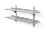 Dubbele wandplank  in hoogte verstelbaar  met 2 beugels  HENDI  1200x300x H 600mm
