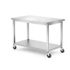 Table de travail mobile  avec etagere   vissee  HENDI  Kitchen Line  1200x600x H 850mm