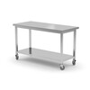 Table de travail mobile  avec etagere   vissee  HENDI  Kitchen Line  1200x600x H 850mm