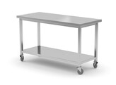 Table de travail mobile  avec etagere   vissee  HENDI  Kitchen Line  1200x600x H 850mm
