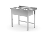 Table avec 2 eviers   soudee  HENDI  Kitchen Line  1000x600x H 850mm