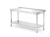 Table murale avec etagere   boulonnee  profondeur 700 mm  HENDI  Profi Line  1600x700x H 850mm