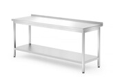 Wandtafel met plank   geschroefd  diepte 700 mm  HENDI  Profi Line  1800x700x H 850mm