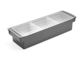 Boite a ingredients - 3 bacs  BarUp  Noir  480x150x H 100mm