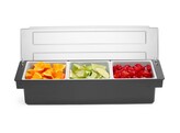 Boite a ingredients - 3 bacs  BarUp  Noir  480x150x H 100mm