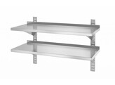 Dubbele wandplank  verstelbaar  met 2 beugels.  HENDI  1000x400x H 600mm