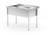 Tafel met enkele wasbak   gelast  diepte 700 mm  kamerhoogte 300 mm  HENDI  Profi Line  800x700x H 850mm
