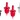 Doorschenkers  BarUp  2 zwart  2 wit  2 rood  Rood  6 st