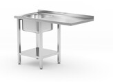 Table avec evier  espace pour lave-vaisselle et etagere  HENDI  gauche  1200x700x H 850mm
