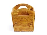 Boite a pain en bois d olivier  HENDI  245x198x H 194mm