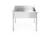 Tafel met enkele wasbak  zonder spatrand - geschroefd  diepte 600 mm  HENDI  Budget Line  800x600x H 850mm