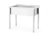 Tafel met enkele wasbak  zonder spatrand - geschroefd  diepte 600 mm  HENDI  Budget Line  800x600x H 850mm