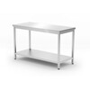 Table de travail centrale avec etagere   vissee  profondeur 600 mm  HENDI  Kitchen Line  1000x600x H 850mm