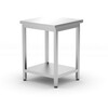 Table de travail centrale avec etagere   vissee  profondeur 600 mm  HENDI  Kitchen Line  600x600x H 850mm