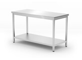 Table de travail centrale avec etagere   vissee  profondeur 600 mm  HENDI  Kitchen Line  600x600x H 850mm