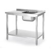 Table d evier avec etagere  vissee  HENDI  Kitchen Line  vasque sur le cote droit  1000x600x H 850mm