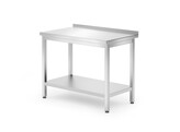Table de travail murale avec etagere - vissee  profondeur   600 mm  HENDI  Kitchen Line  1000x600x H 850mm