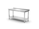 Table de travail murale avec etagere - vissee  profondeur   600 mm  HENDI  Kitchen Line  600x600x H 850mm