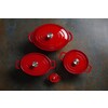 Cocotte en fonte emaillee  HENDI  3 7L  Rouge  317x240x H 105mm