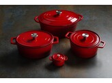 Cocotte en fonte emaillee  HENDI  3 7L  Rouge  317x240x H 105mm