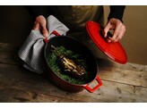 Cocotte en fonte emaillee  HENDI  4 4L  Rouge  365x290x H 115mm
