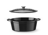 Cocotte en fonte emaillee  HENDI  0 27L  Rouge  130x100x H 48mm