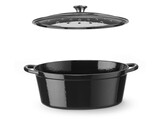 Cocotte en fonte emaillee  HENDI  6 88L  Noir  405x255x H 134mm
