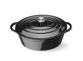 Cocotte en fonte emaillee  HENDI  6 88L  Noir  405x255x H 134mm