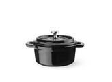 Cocotte en fonte emaillee  HENDI  0 27L  Noir  130x100x H 48mm