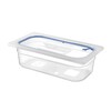 Couvercles pour bacs GN en polypropylene avec fermeture hermetique  HENDI  GN 1/3  Transparent  325x176mm