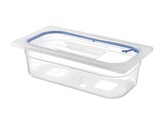 Couvercles pour bacs GN en polypropylene avec fermeture hermetique  HENDI  GN 1/3  Transparent  325x176mm