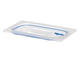 Couvercles pour bacs GN en polypropylene avec fermeture hermetique  HENDI  GN 1/4  Transparent  265x162mm