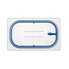 Couvercles pour bacs GN en polypropylene avec fermeture hermetique  HENDI  GN 1/4  Transparent  265x162mm