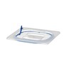 Couvercles pour bacs GN en polypropylene avec fermeture hermetique  HENDI  GN 1/6  Transparent  176x162mm